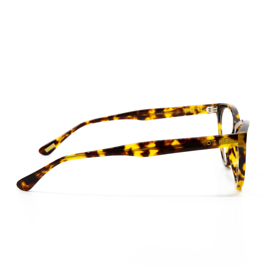 Marley Cat Eye Glasses | Amber Tortoise & Blue Light Technology | DIFF ...