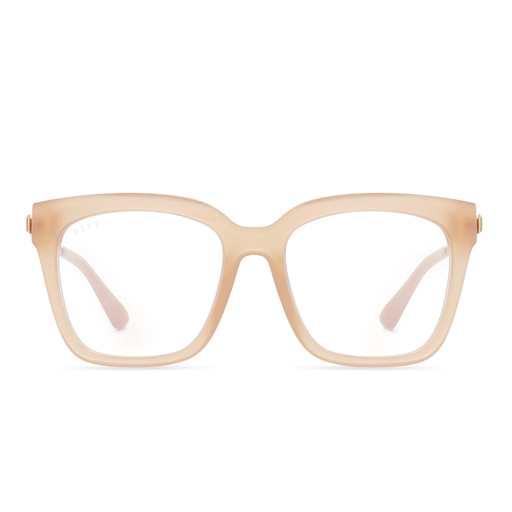 Bella Square Glasses | Rustique & Clear Blue Light Technology | DIFF ...
