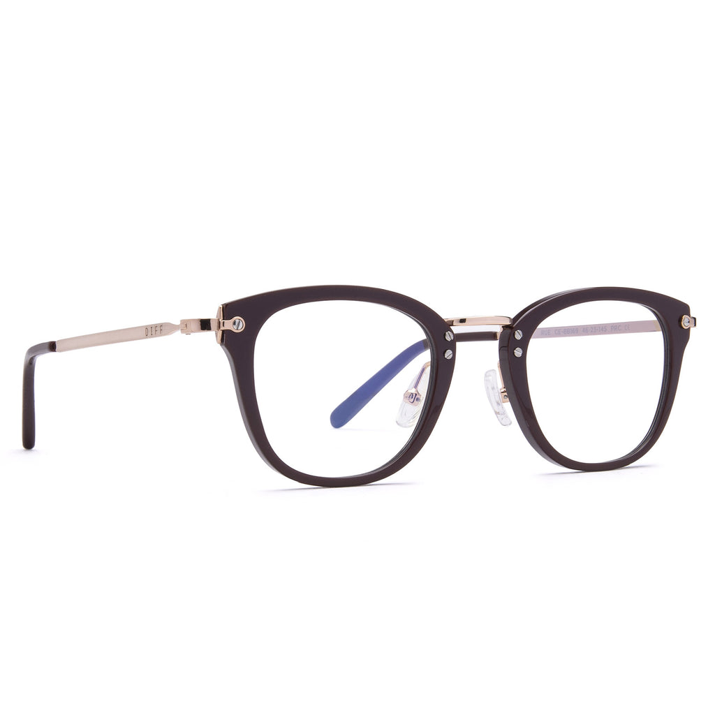 Rue Cat Eye Glasses | Claret & Clear Blue Light Technology | DIFF Eyewear