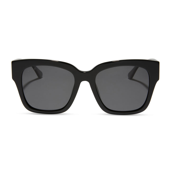 Bella II Square Sunglasses | Black & Grey Polarized Lenses | DIFF Eyewear