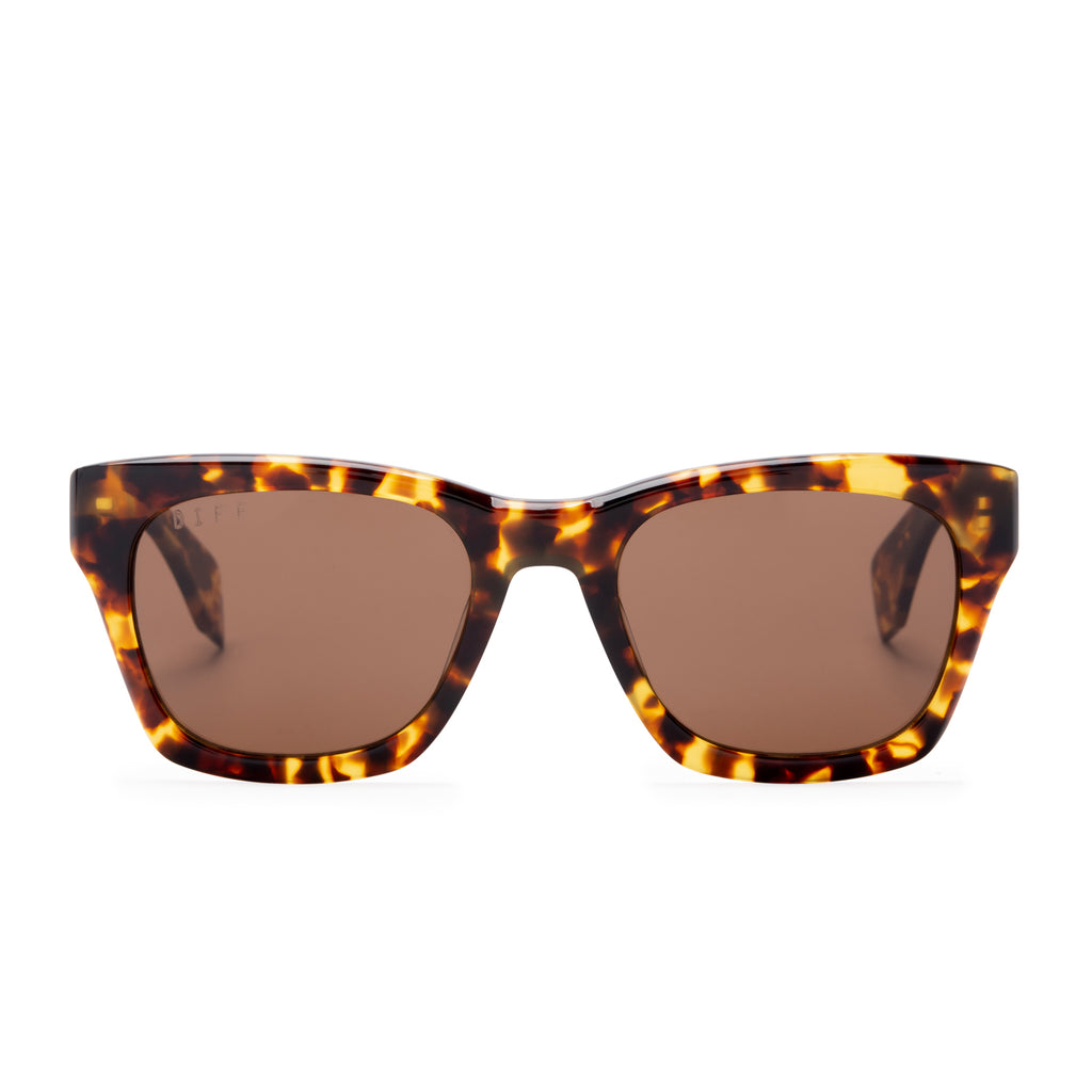 Dean Square Sunglasses | Amber Tortoise & Brown Polarized Lenses | DIFF ...