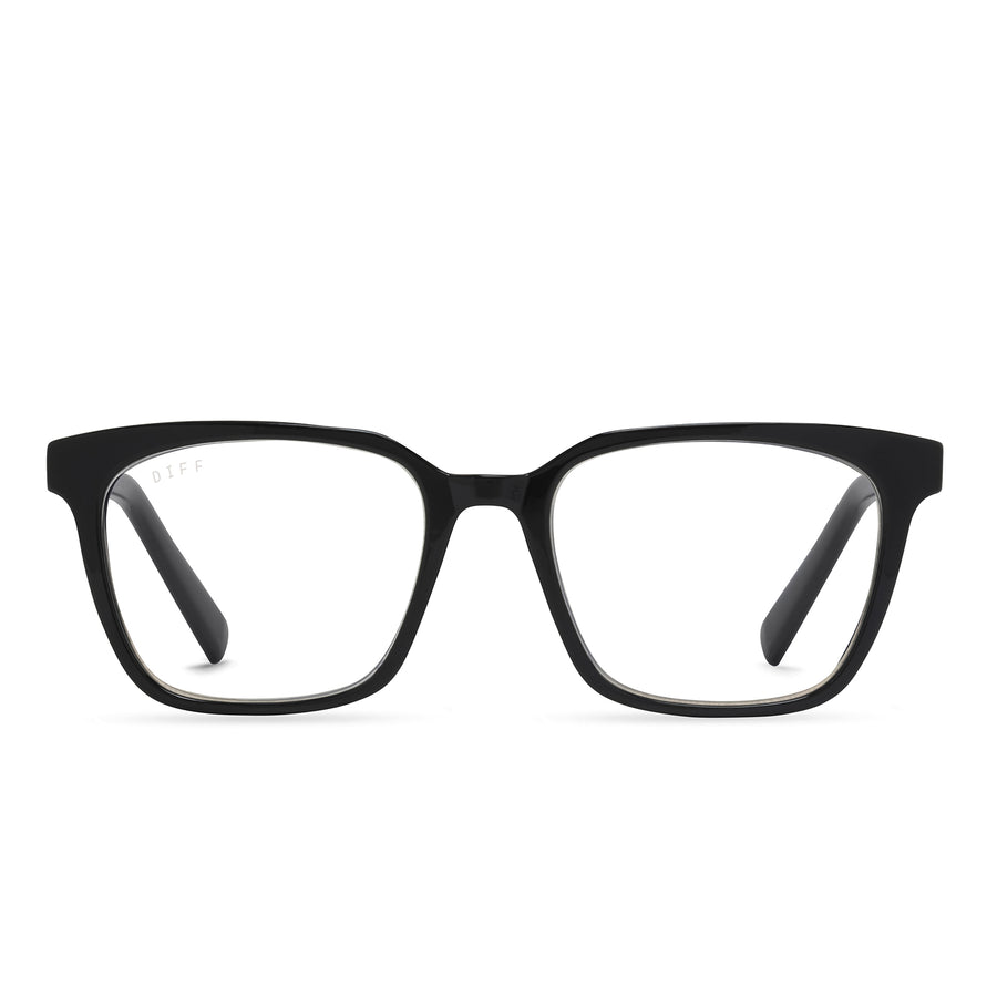 Alex Square Glasses | Black & Blue Light | DIFF Eyewear