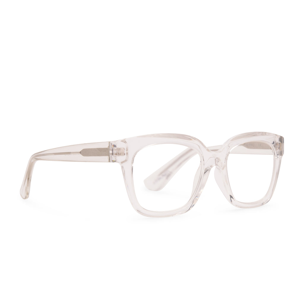 Ava Square Glasses | Clear Crystal & Blue Light | DIFF Eyewear