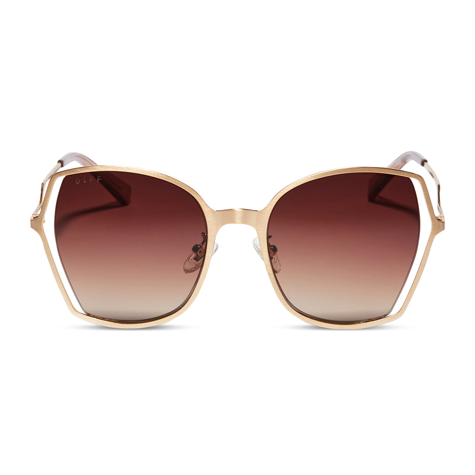 Donna Iii Brushed Gold Taupe Rose Gradient Sunglasses