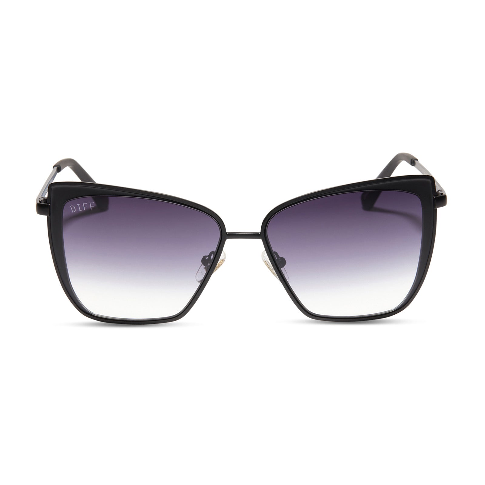 Image of GRACE - MATTE BLACK + GREY GRADIENT SHARP SUNGLASSES