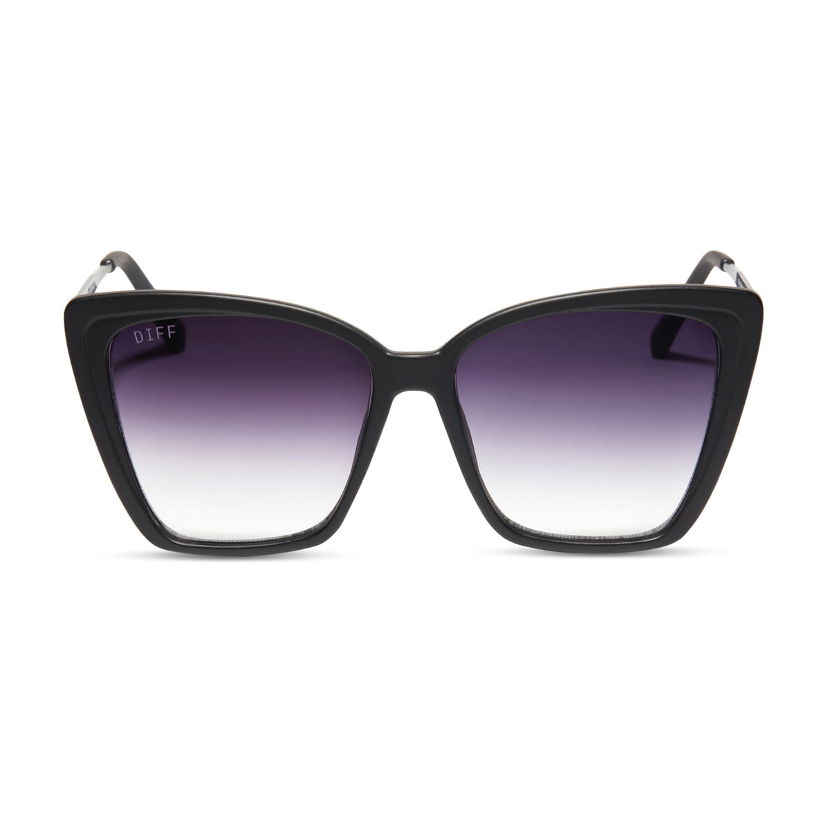 HEIDI - MATTE BLACK + GREY GRADIENT SHARP SUNGLASSES