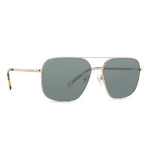 Jonas Mens Square Aviator Sunglasses | Gold Aviator Sunglasses | DIFF ...