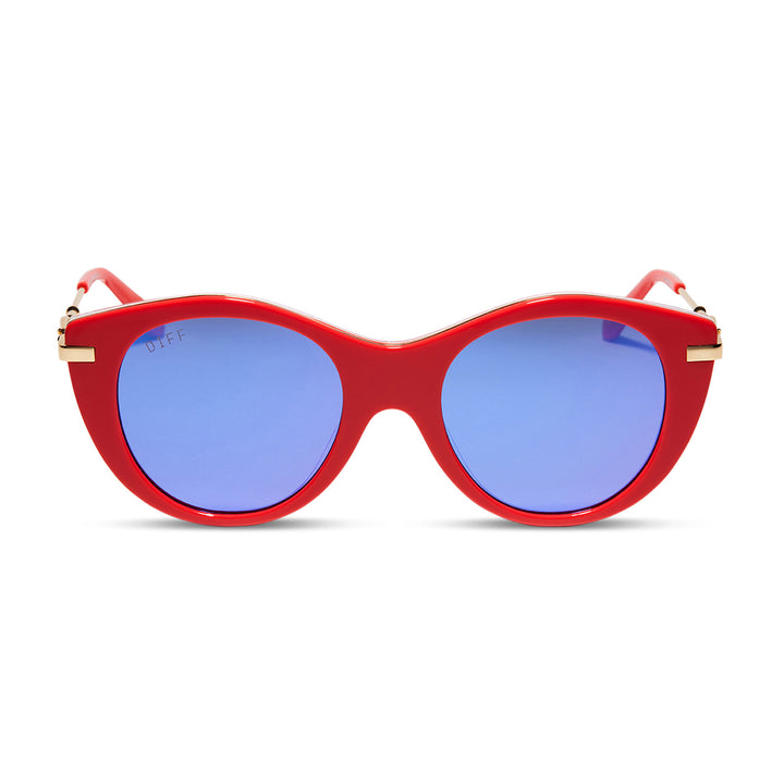 Luna Lovegood Round Sunglasses | Luna Pink & Purple Mirror | DIFF Eyewear