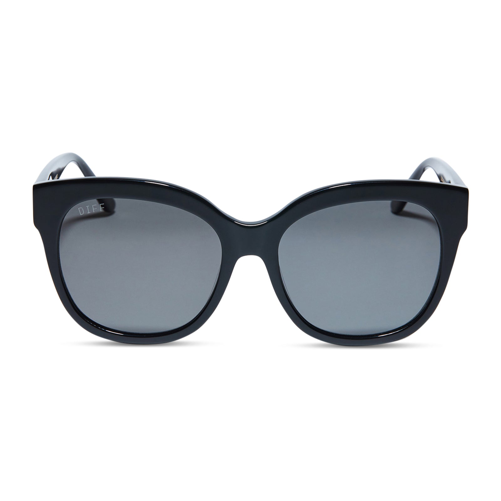 Maya Round Sunglasses | Black & Grey Polarized | DIFF Eyewear