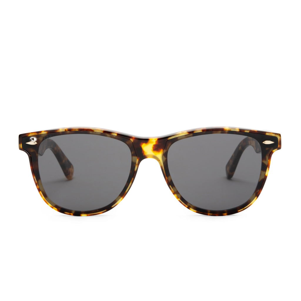 Kota II Square Sunglasses | Amber Tortoise & Solid Grey Lenses | DIFF ...