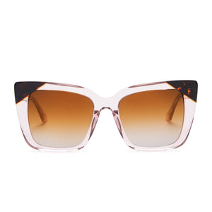 Lizzy Cat Eye Sunglasses | Light Pink Crystal & Brown Gradient | DIFF ...