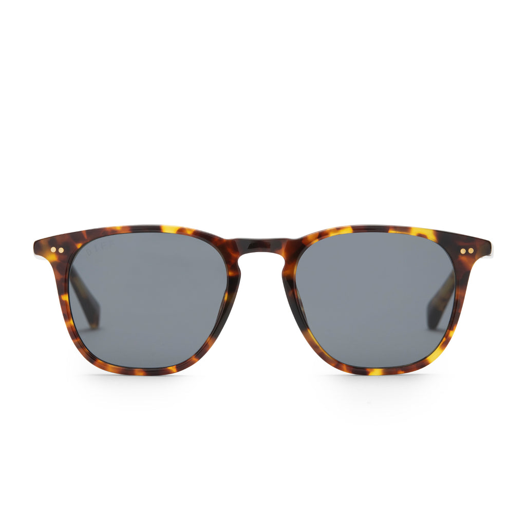 Maxwell Square Sunglasses | Amber Tortoise & Grey Polarized | DIFF Eyewear