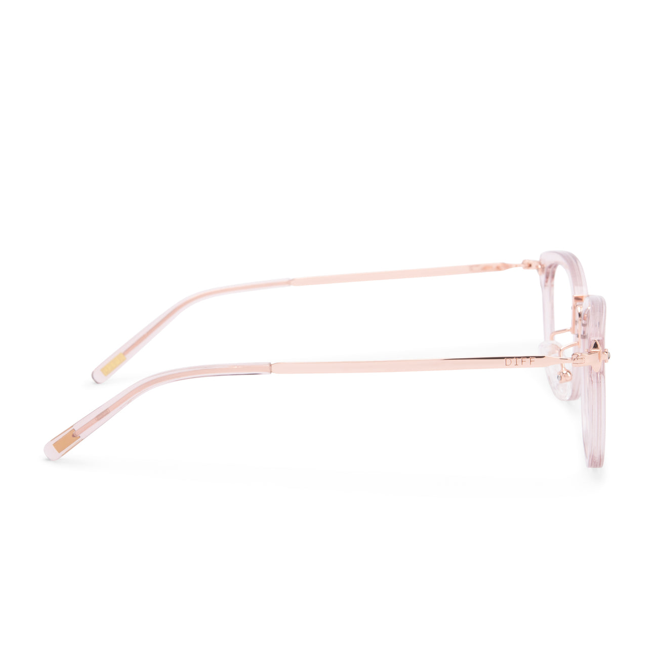 Rue Cat Eye Glasses Light Pink Crystal And Blue Light Technology Diff Eyewear 