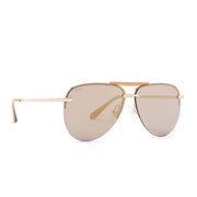 Tahoe Aviator Sunglasses | Brushed Gold & Gold Mirror Lenses | DIFF Eyewear