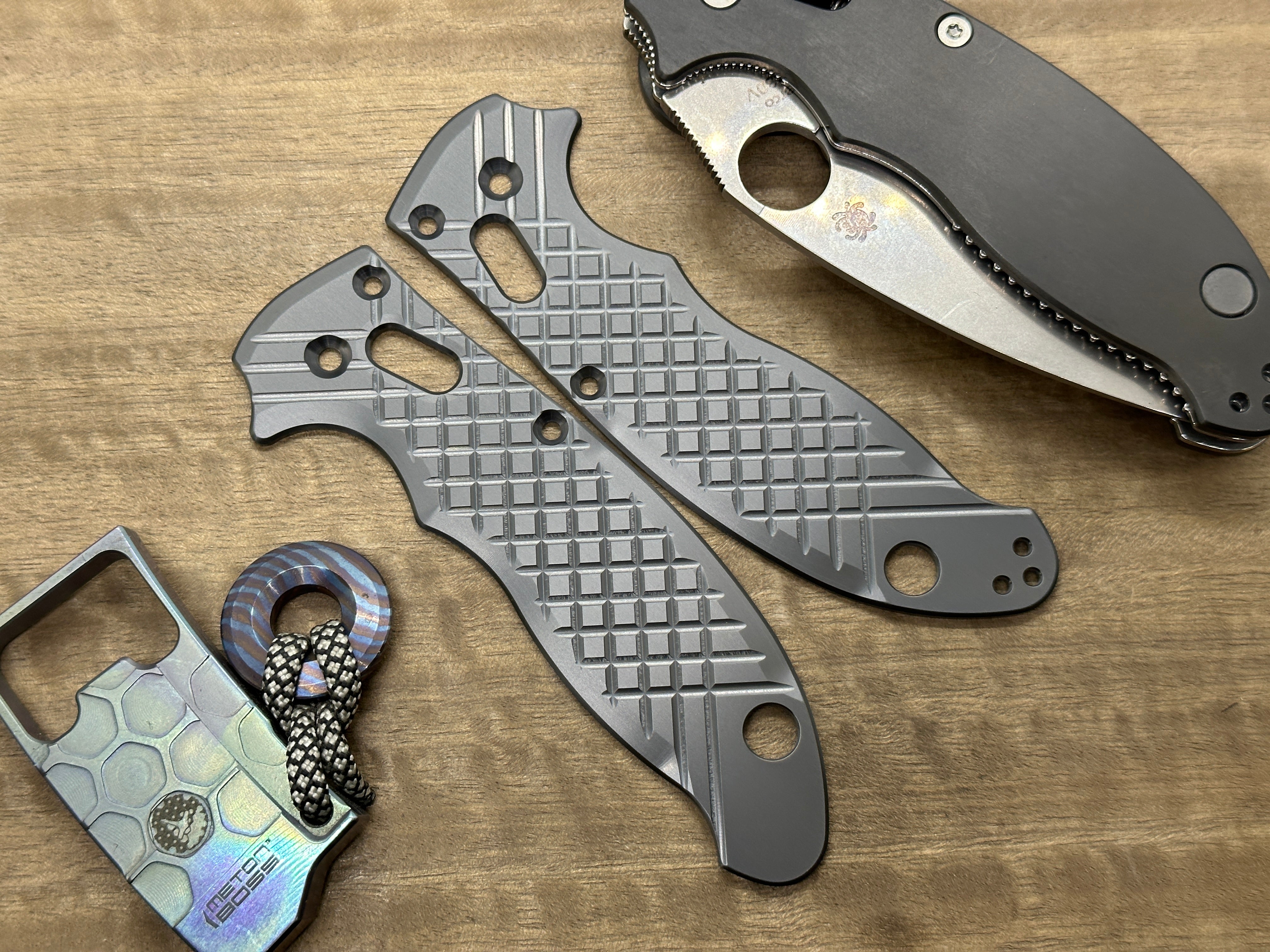 Brushed FRAG milled Zirconium scales for Spyderco MANIX 2
