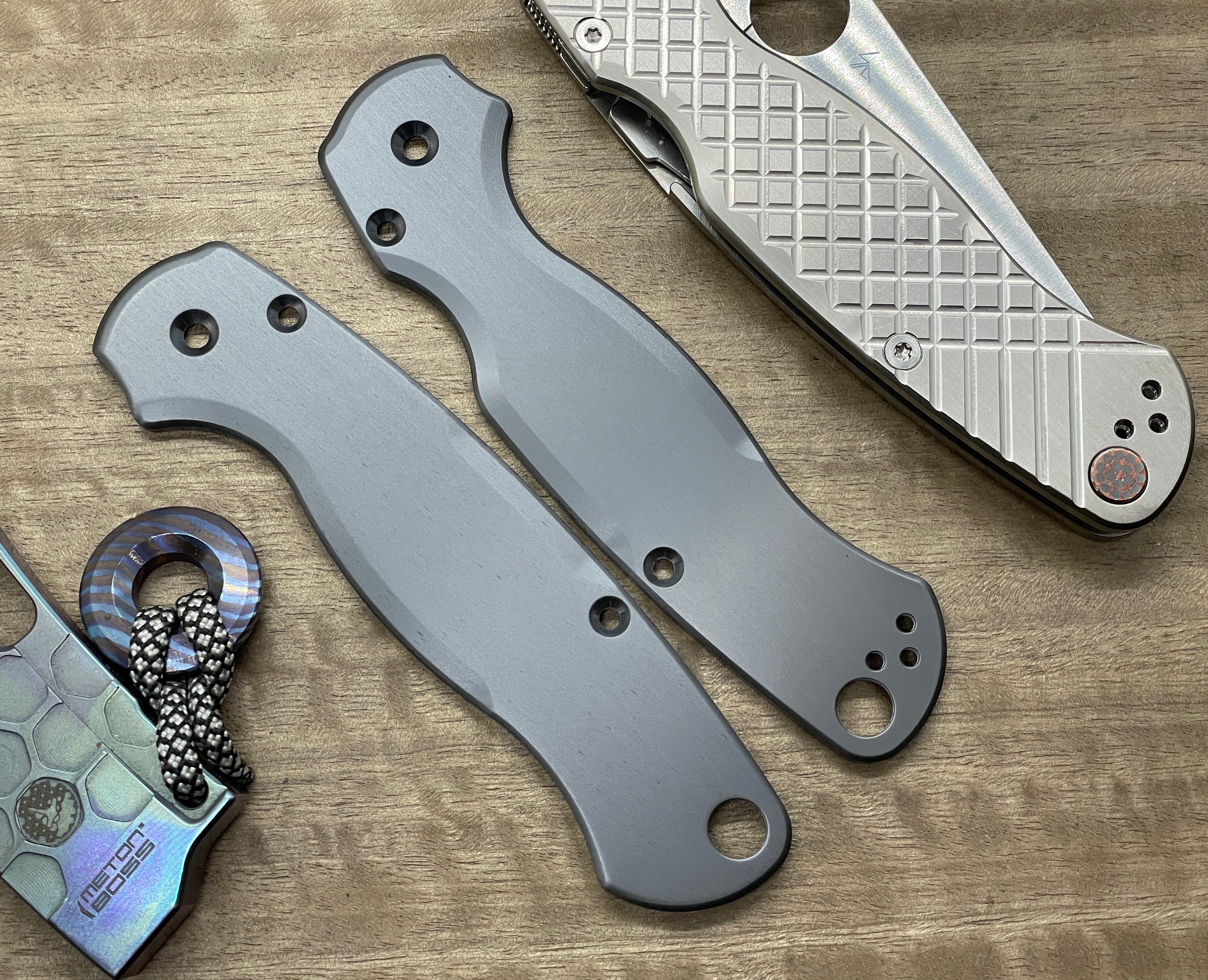 FRAG milled black Zirconium scales for Spyderco Paramilitary 2 PM2