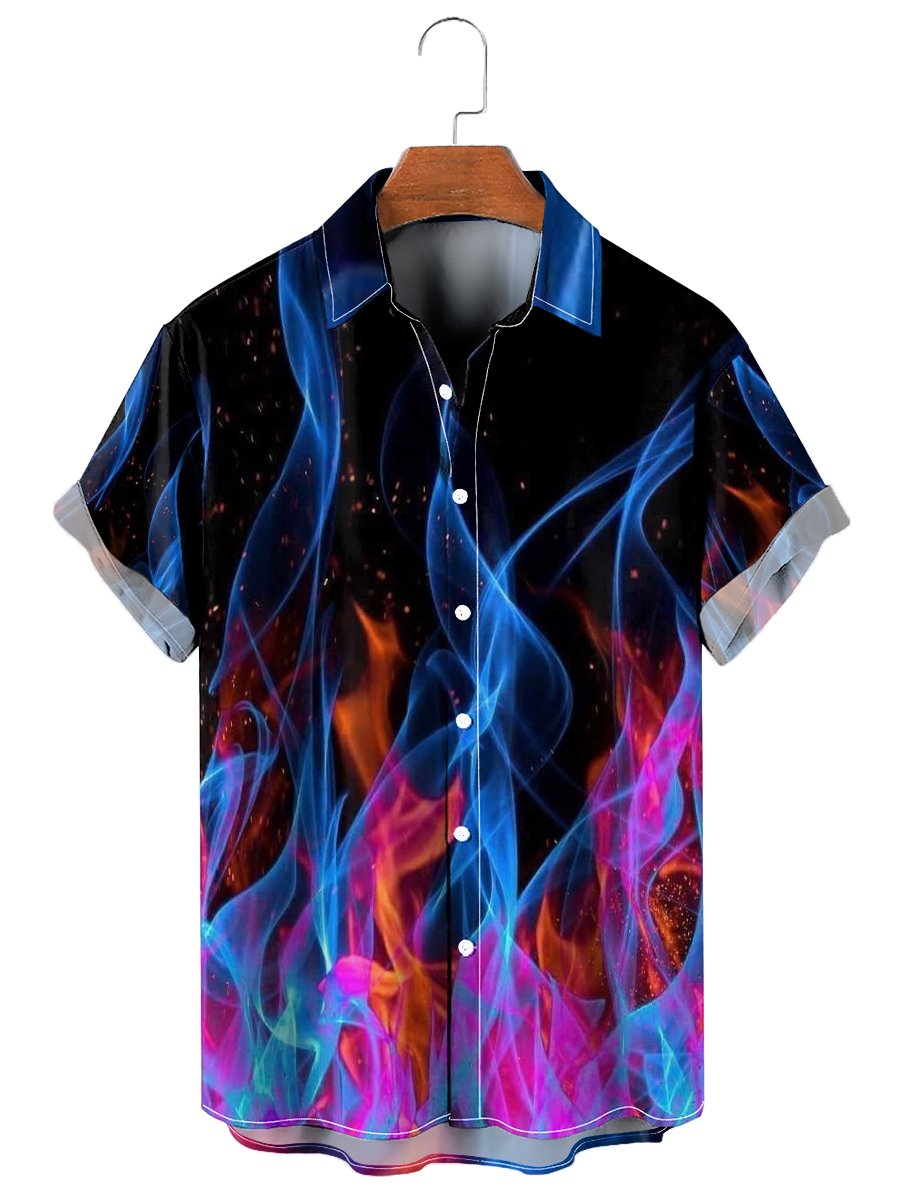 Casual Multicolor Flame Hawaiian Shirt – Alohahoo