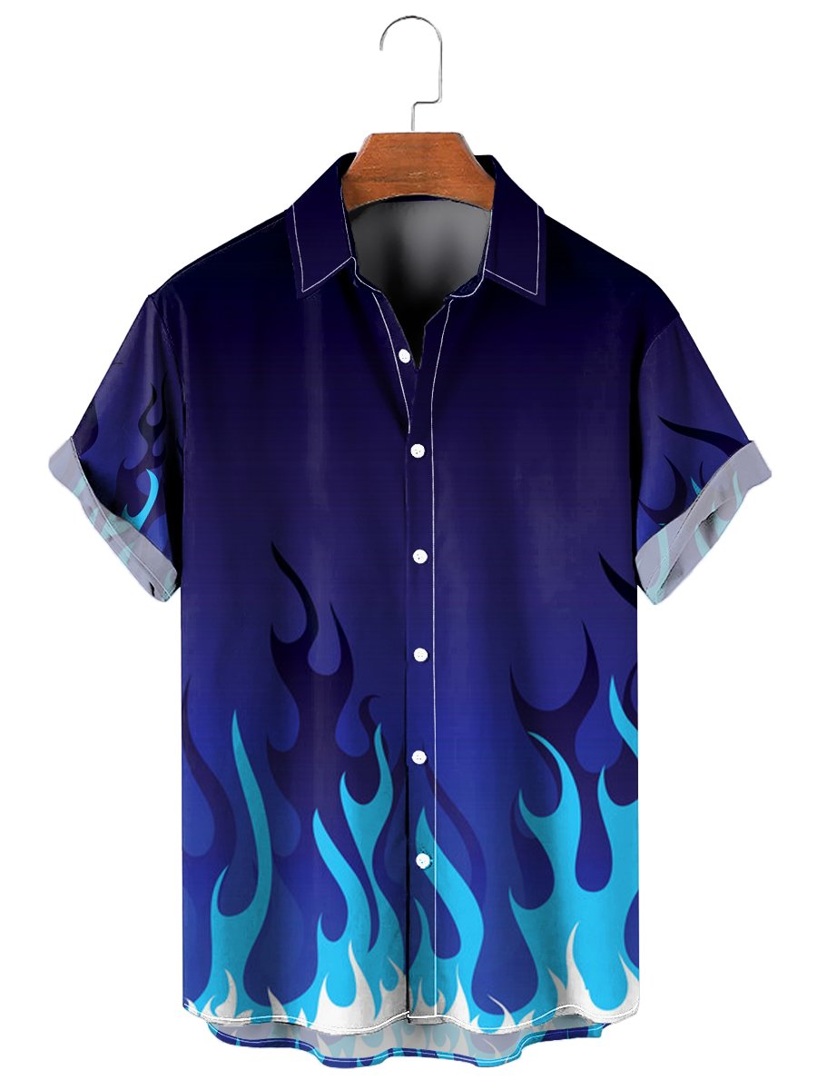 Casual Flame Hawaiian Short Sleeve Shirt – Alohahoo