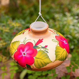 Two Tone Brown/Red Large Hummingbird Feeder