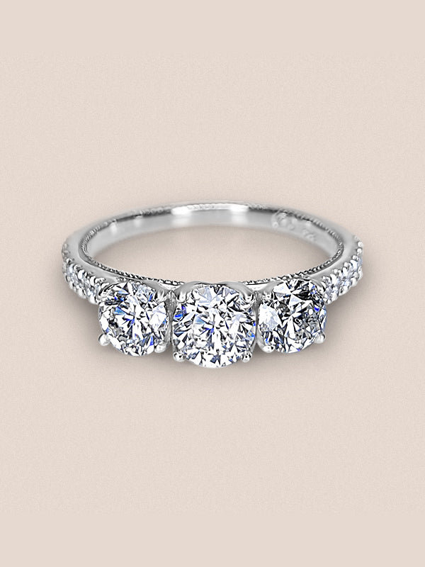 Three Stone Diamond Engagement Ring by Ralph Jacobs