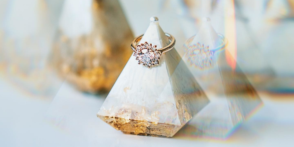 Custom resin pyramid for jewelry by @mermaidzari on Instagram.