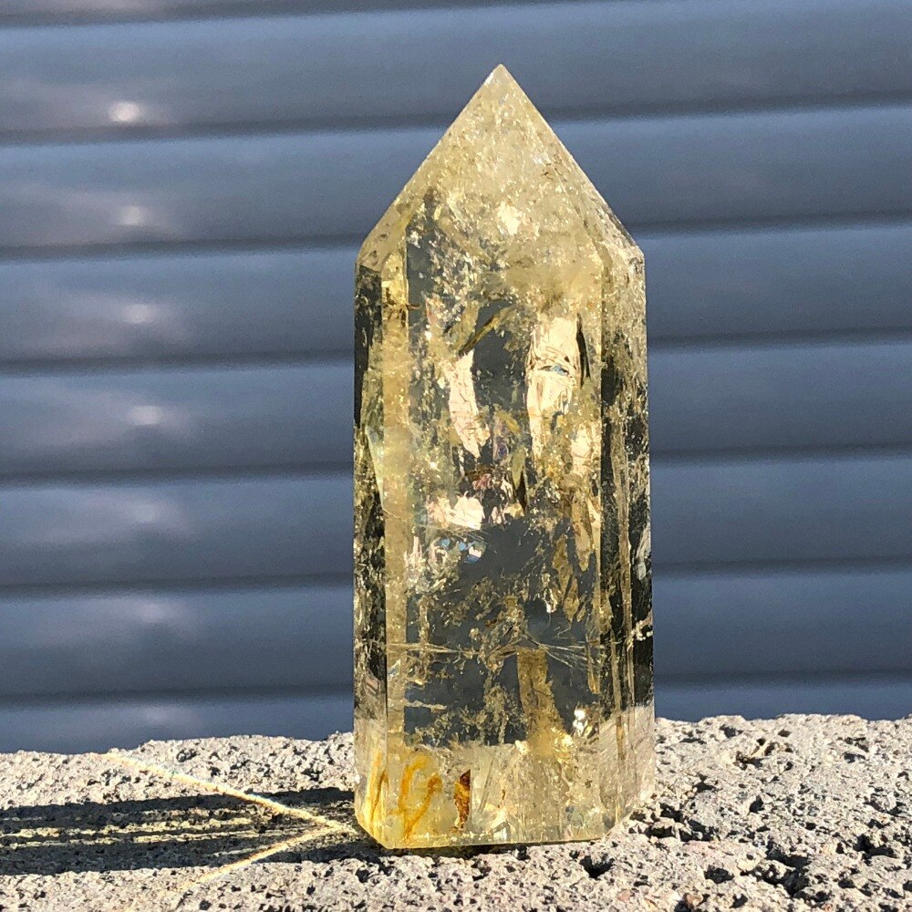 Natural Citrine Crystal Obelisk Wand Point Healing *