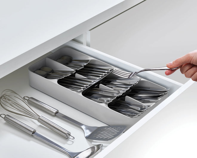 Compact Cutlery Organiser - Grey | Joseph Joseph