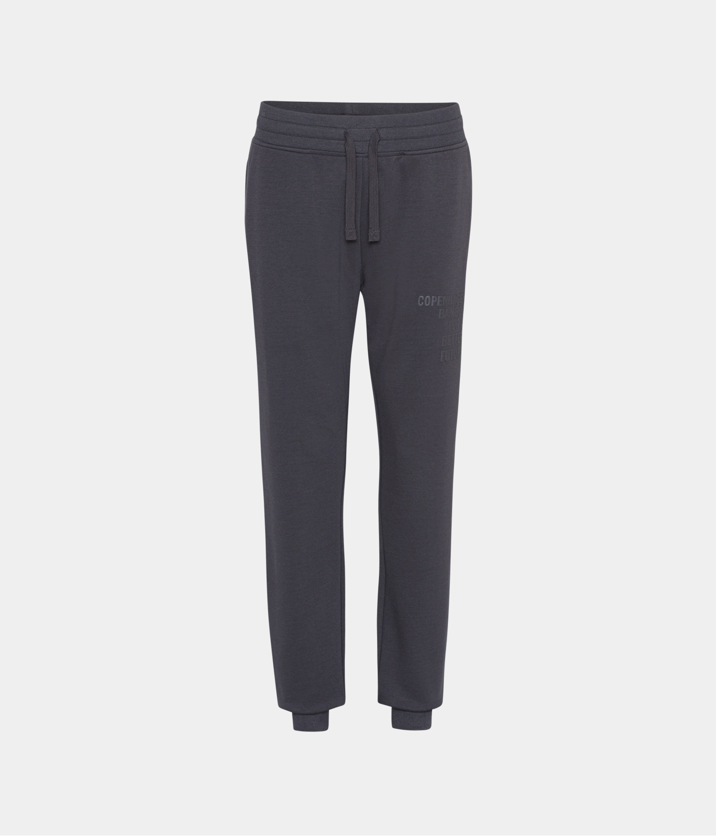 Se Mørkegrå bambus sweatpants til dame med logo fra Copenhagen Bamboo, XS hos Copenhagen Bamboo