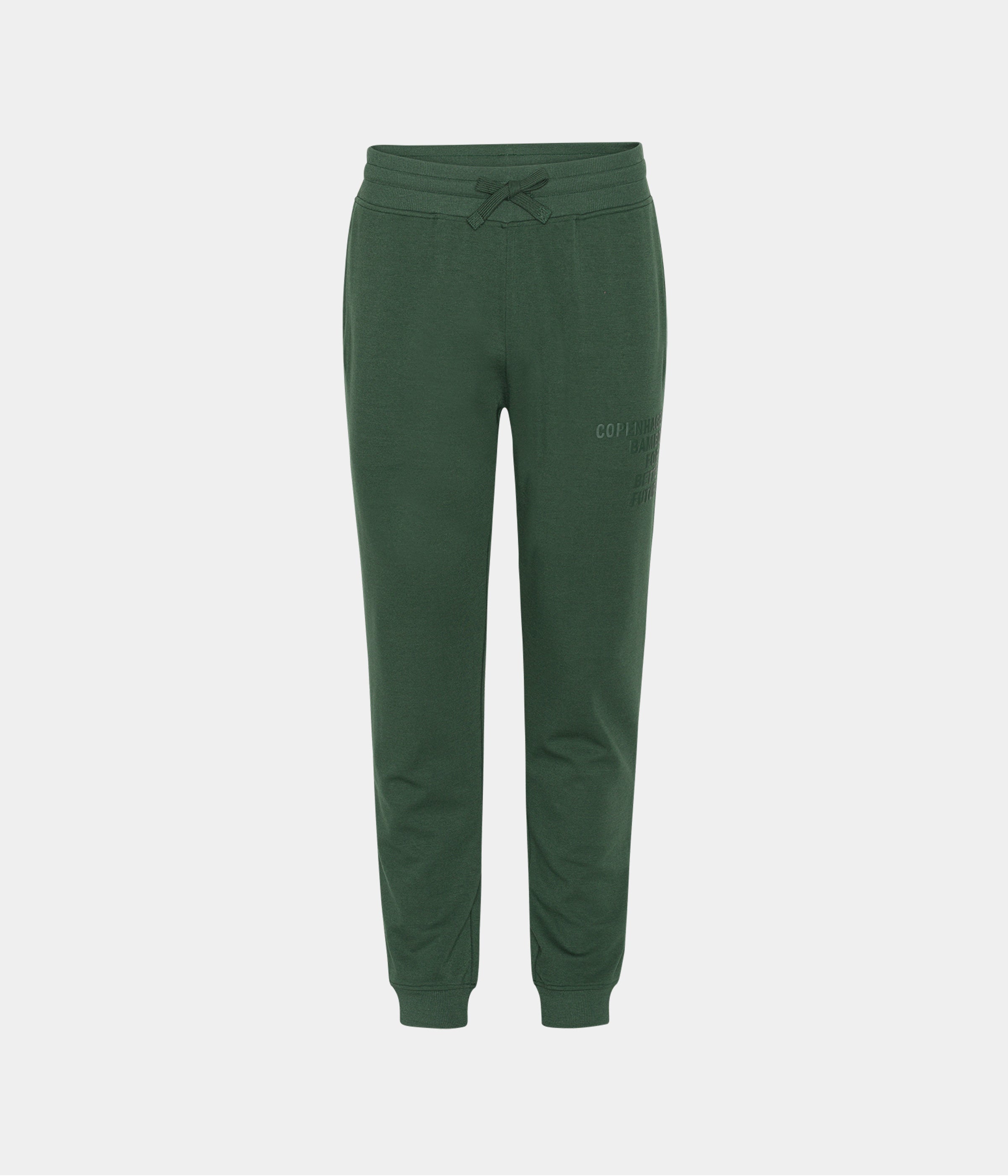 Billede af Grønne bambus sweatpants til mænd med logo fra Copenhagen Bamboo, XS