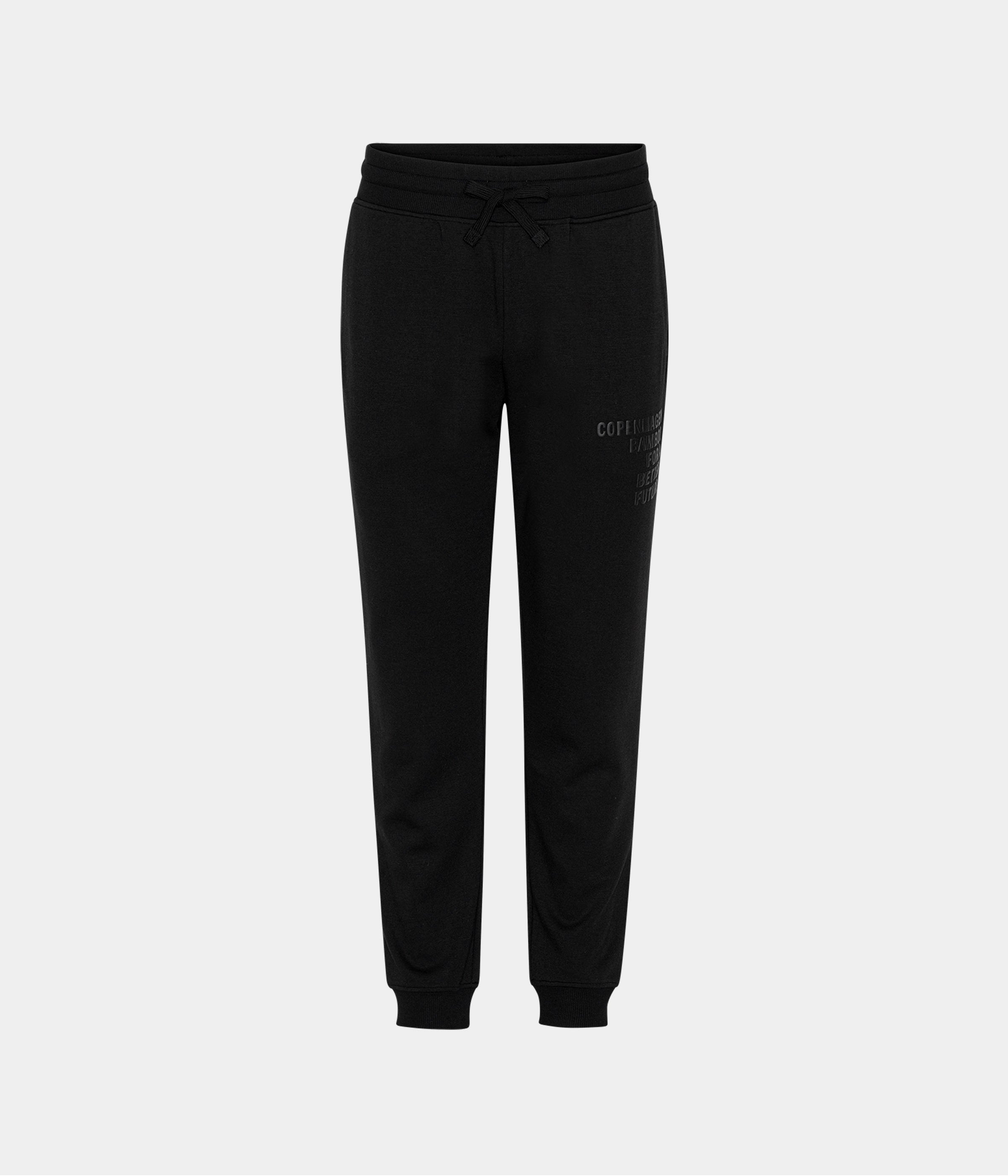 Sorte bambus sweatpants til mænd med logo fra Copenhagen Bamboo, XS