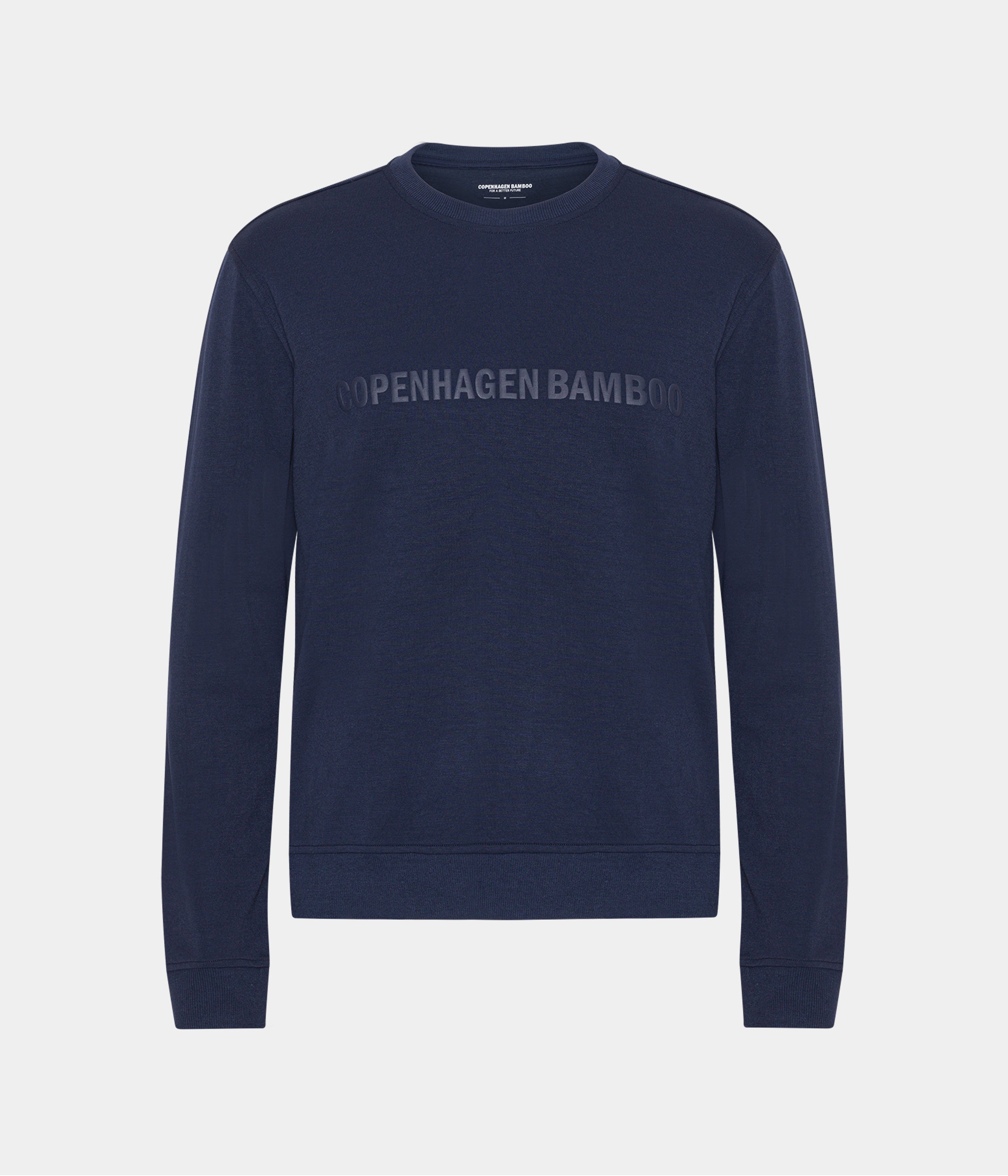 Billede af Navy bambus sweatshirt til mænd med logo fra Copenhagen Bamboo, XS hos Copenhagen Bamboo