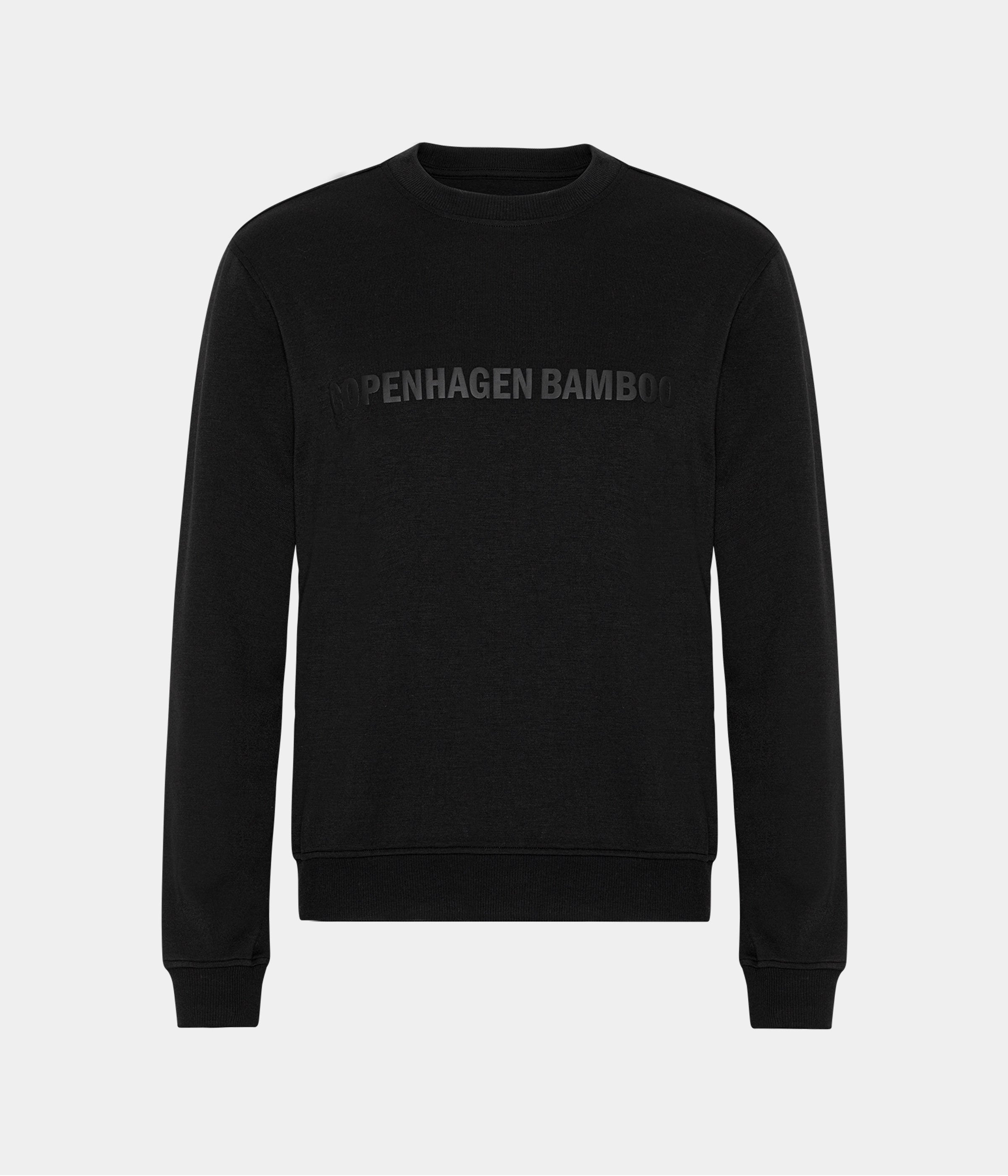 Billede af Sort bambus sweatshirt til mænd med logo fra Copenhagen Bamboo, XS