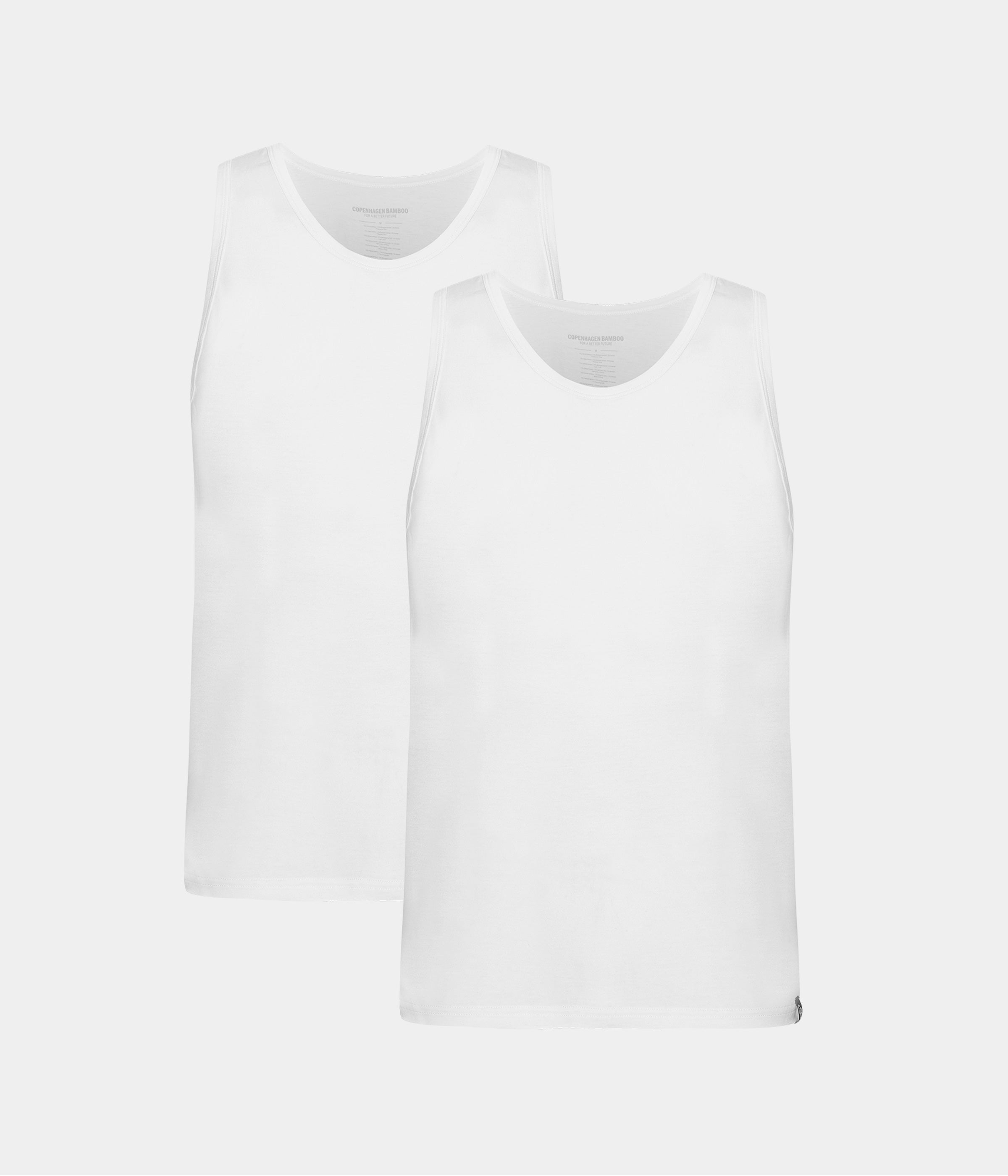 Billede af 2 hvide bambus tank tops fra Copenhagen Bamboo, S