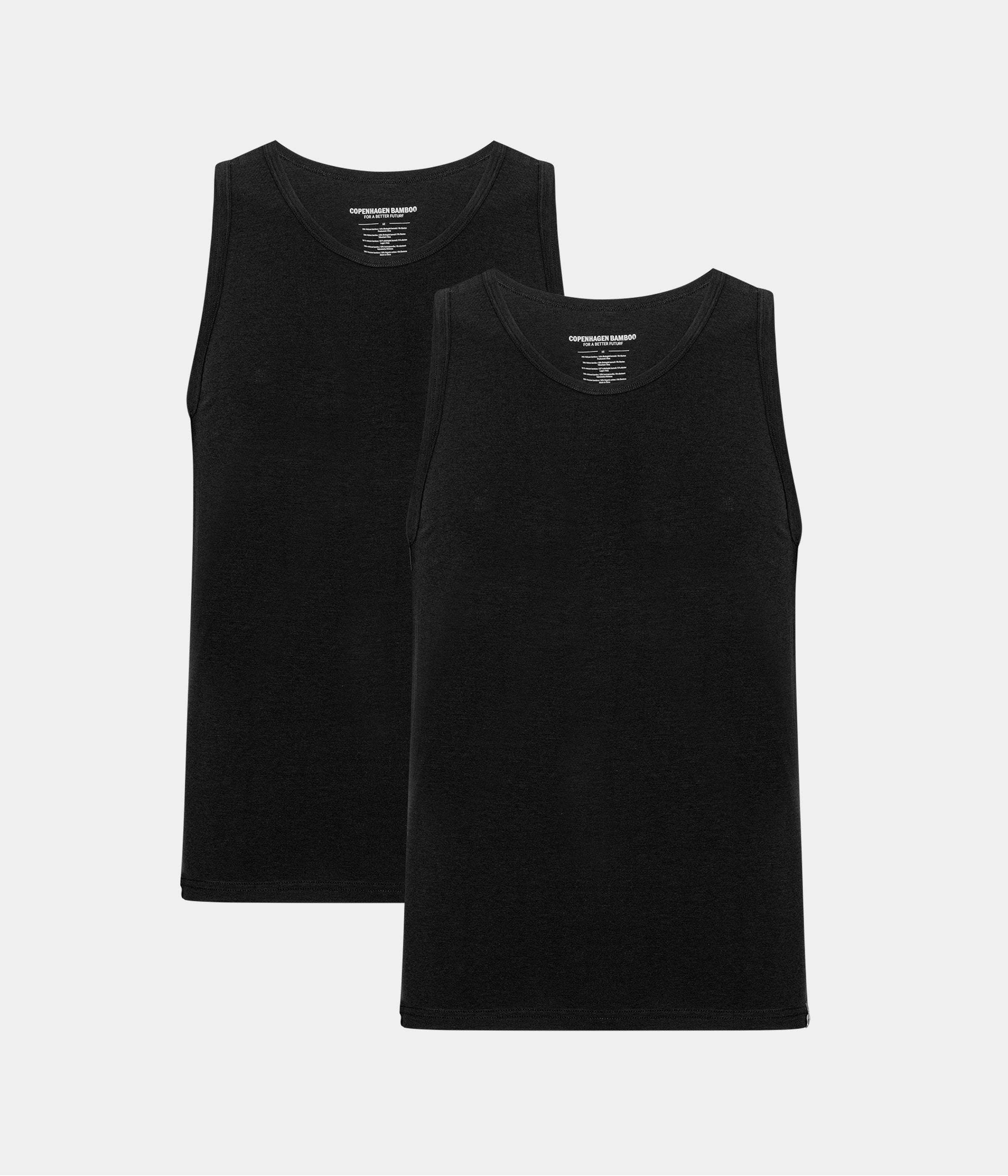 Billede af 2 sorte bambus tank tops fra Copenhagen Bamboo, S