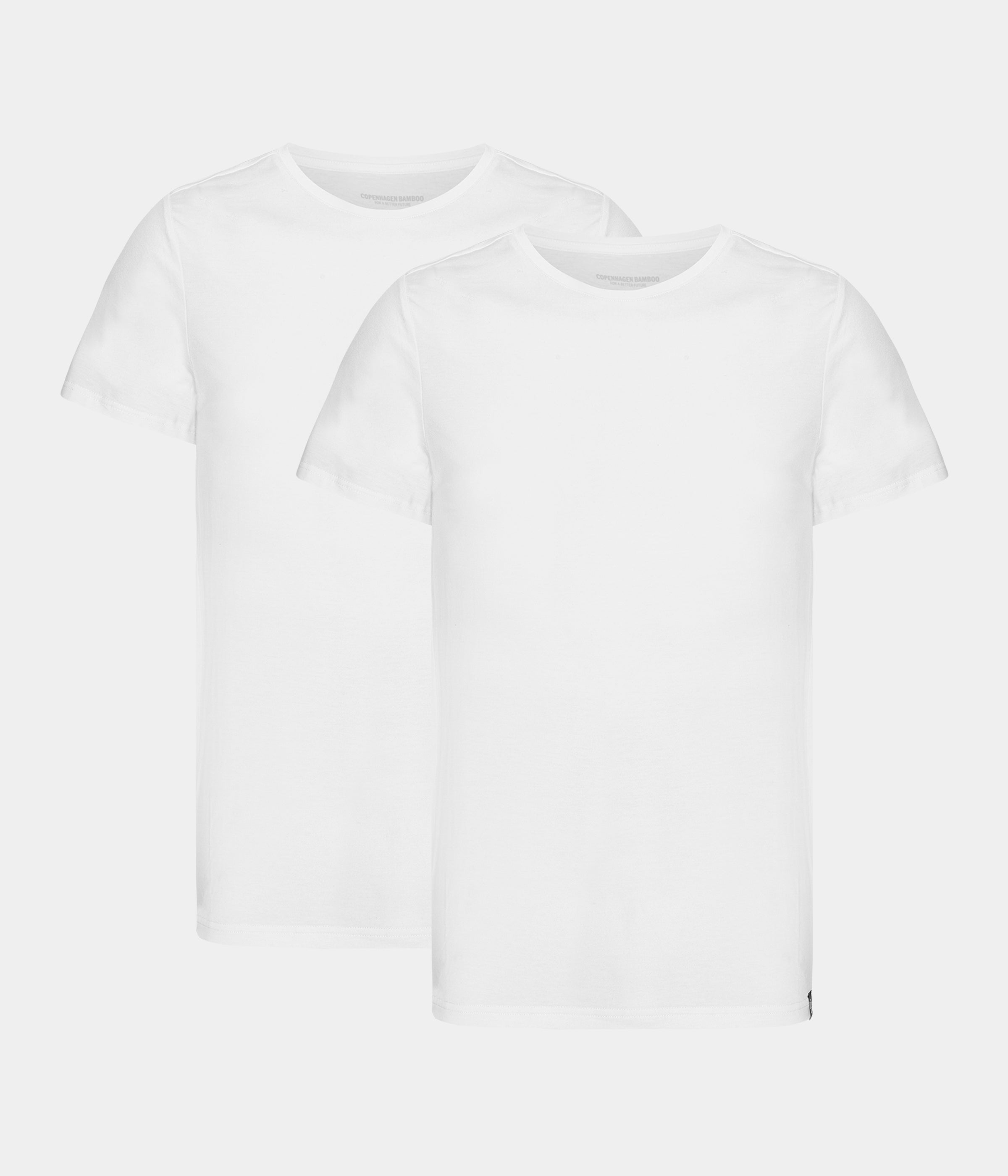 Billede af 2 hvide bambus slim fit T-shirt med rund hals fra Copenhagen Bamboo, S
