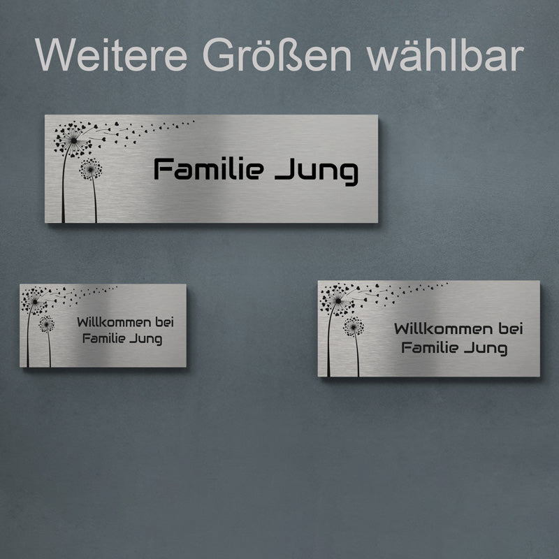 Schilder mit Design Edelstahl, | Jung weiß – Tiermotiven anthrazit oder Edelstahl