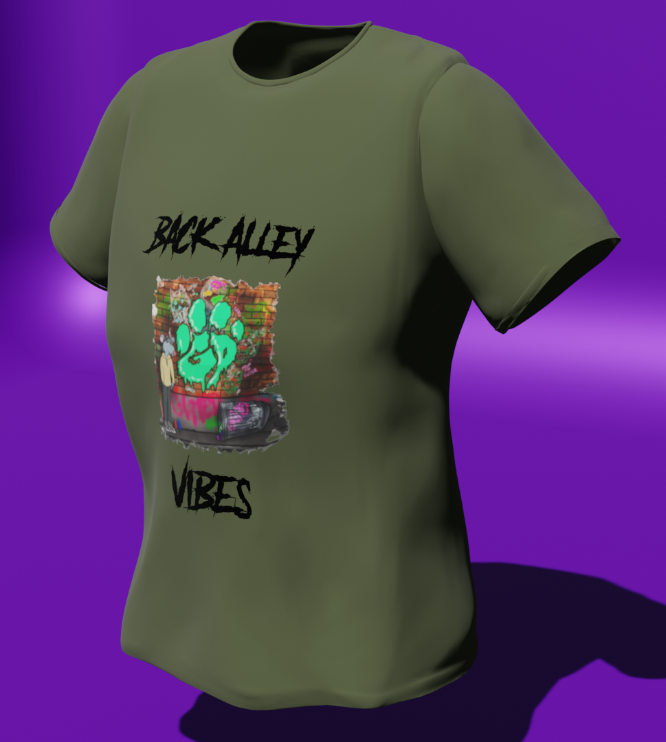 GP x Back Alley Vibes 3D T-Shirt- Military Green – GCG Community Prints