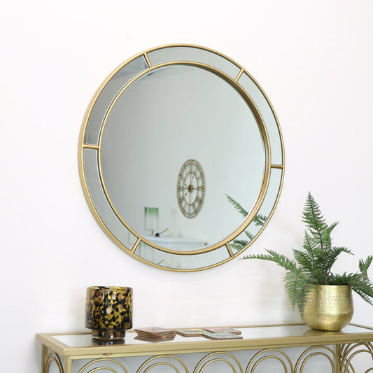 Large Round Vintage White Wall Mirror 80cm x 80cm