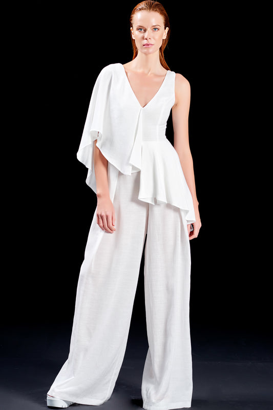 Draped Viscose Satin Jumpsuit – John Paul Ataker