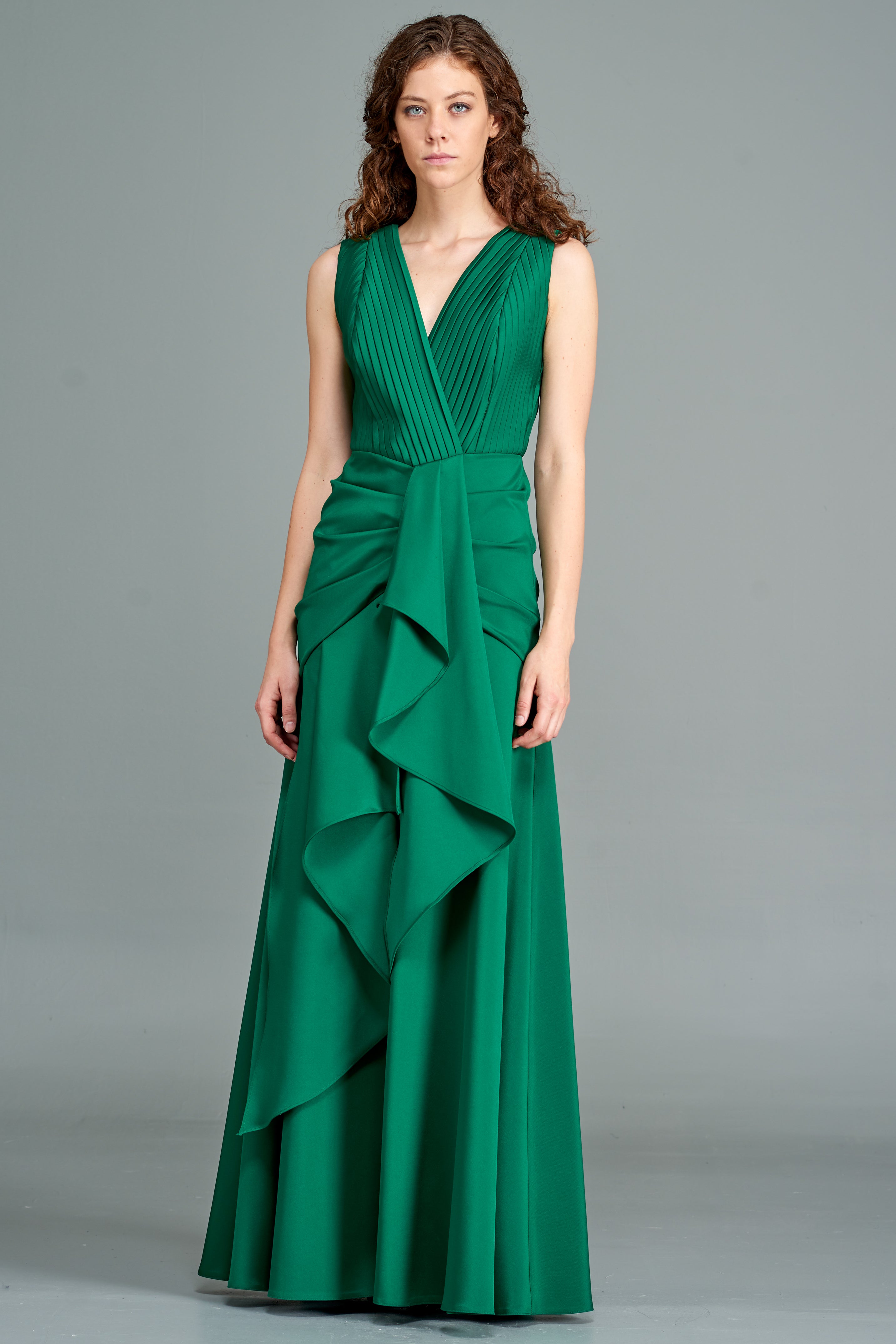 Pleated Draped Gown