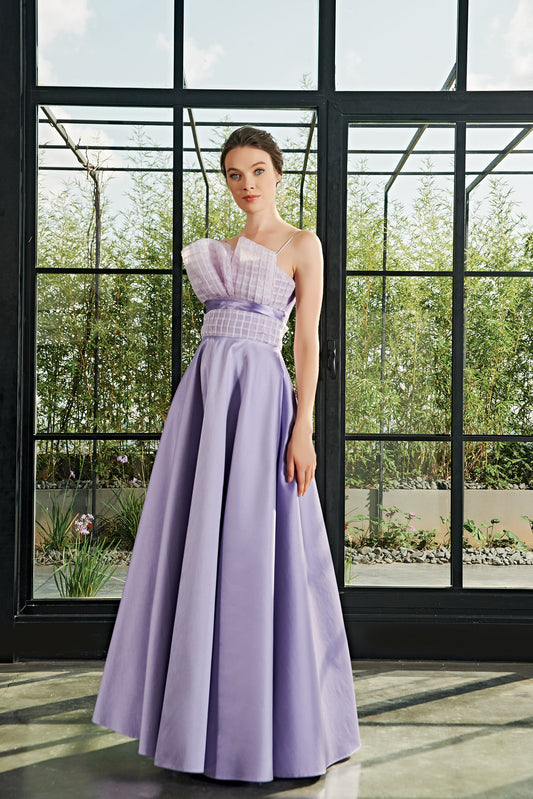 Simple Taffeta Black A Line Long Prom Dress With Slit PL496 | Promnova