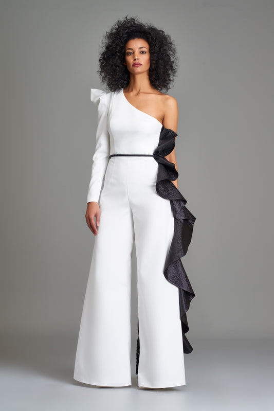 Draped Viscose Satin Jumpsuit