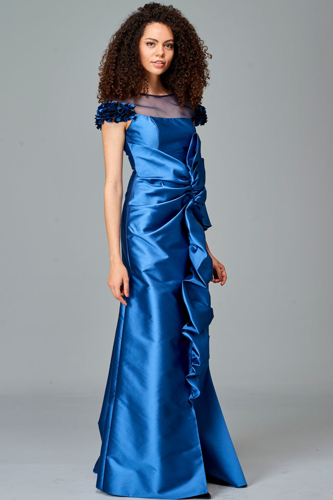 Draped Taffeta and Organza Gown – John Paul Ataker