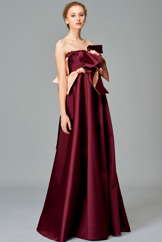 Knot Detailed Two-Toned Gown – John Paul Ataker