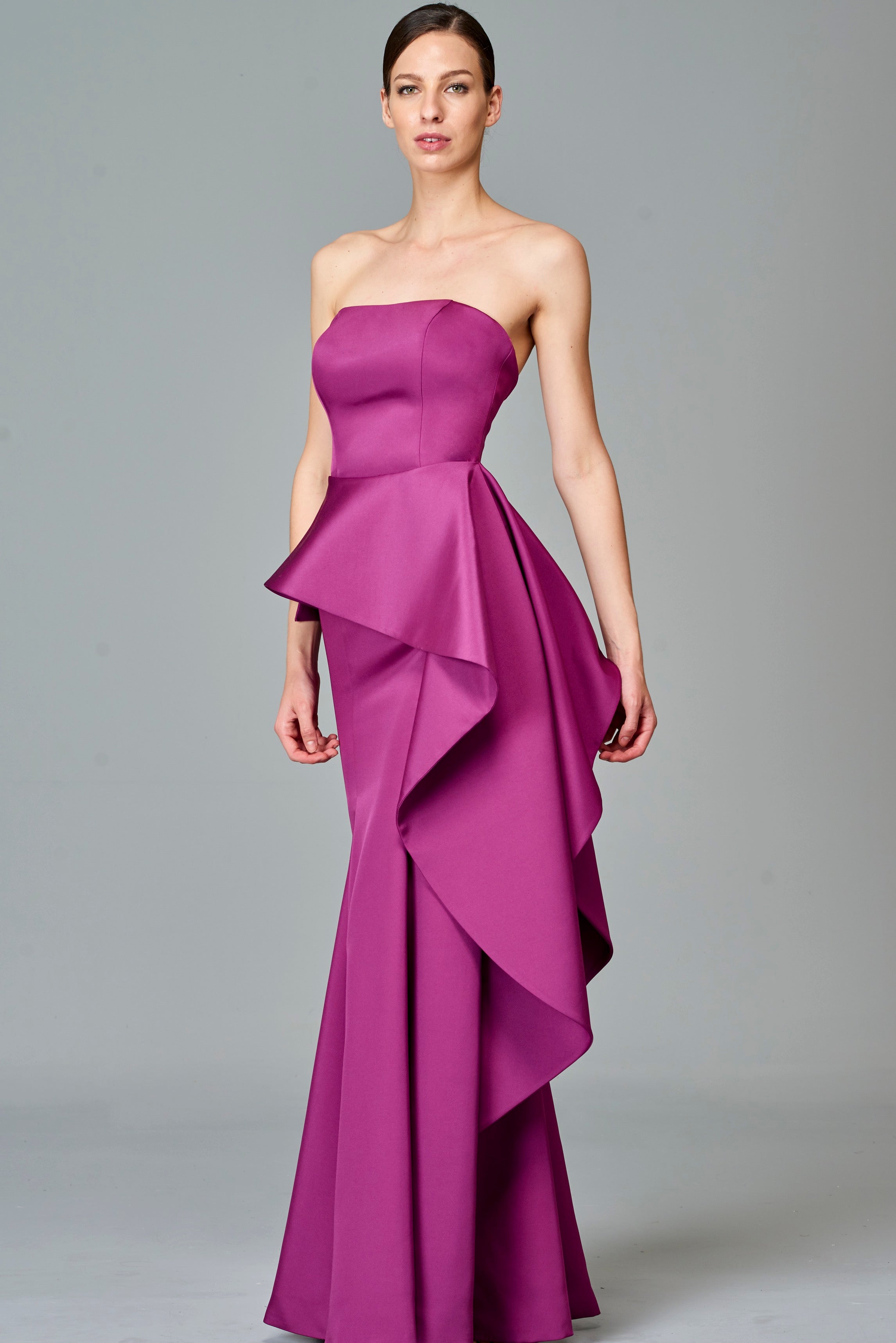 Structured Strapless Long Dress – John Paul Ataker