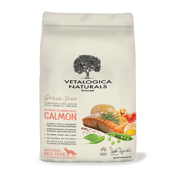 salmon dog food with grain