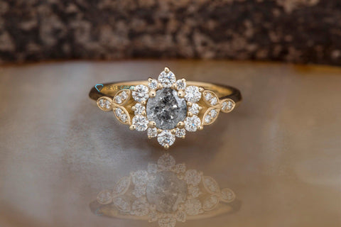 Flower engagement ring