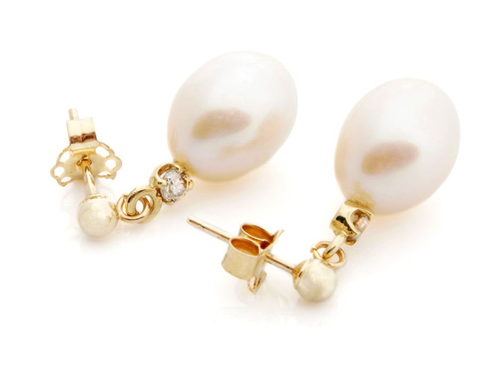 Art deco-Pearl earrings studs-Pearl 