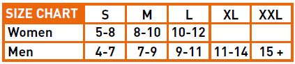 SIZE CHART FOR COMPRESSION SOCKS
