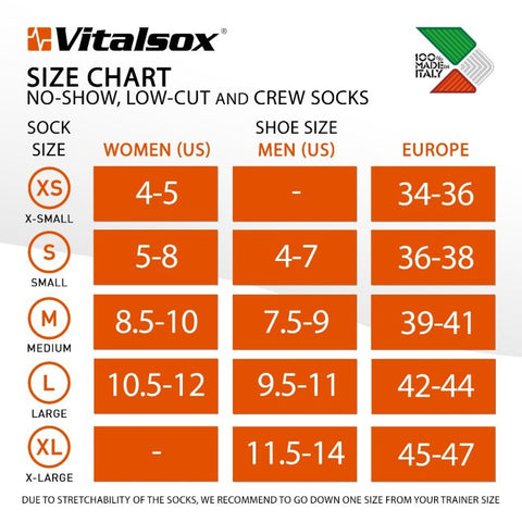 Sizing Chart for a Bike Socks